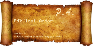 Pálosi Andor névjegykártya